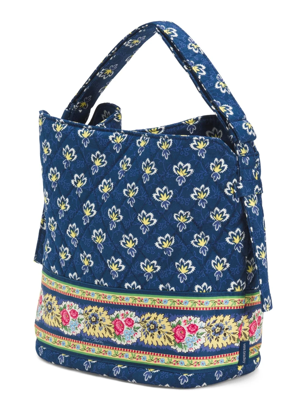 Vera Bradley Navy Quilted Shoulder Bag with Floral Band